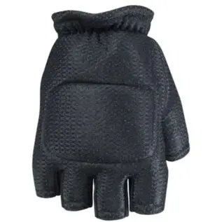 Empire BT Soft Back Fingerless Gloves - back view of black fingerless fabric glove