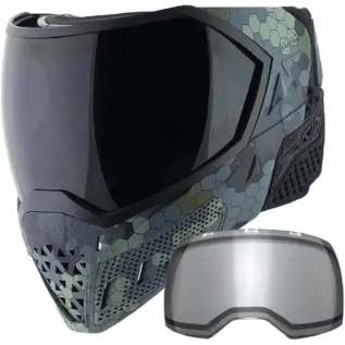 Empire EVS Goggle - Hex Camo / Thermal Ninja - camouflage-patterned mask beside spare lens