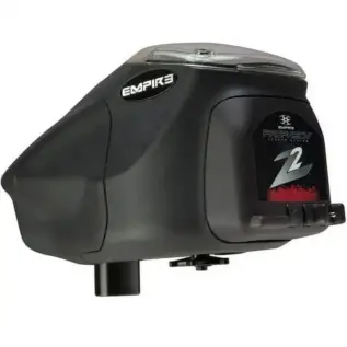 Empire Prophecy Z2 Paintball Loader - angled view of black Prophecy Z2 loader