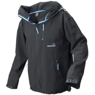 Empire Soft Shell Jacket - ZE Audio - black jacket with blue zip trim