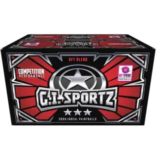 GI 3 Star .68 Cal Paintballs - red and black G.I. Sportz paintball box