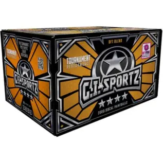 GI 4 Star .68 Cal Paintballs - orange and black G.I. Sportz paintball box