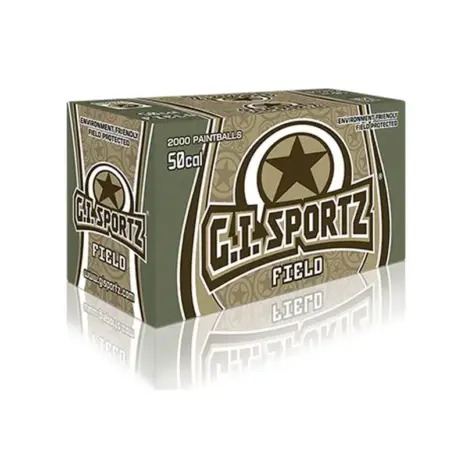 G.I. Sportz 0.50 Caliber Field Paintballs - green G.I. Sportz Field paintball box G.I. Sportz 0.50 Caliber Field Paintballs - green G.I. Sportz Field paintball box