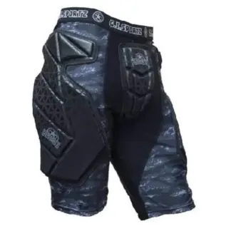 GI XL Protective Race Slide Shorts - front view of black padded protective shorts
