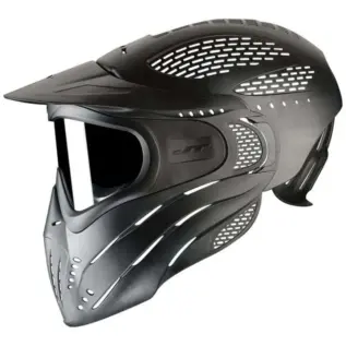 JT Premise Headshield Goggle - angled view of black full-head mask with clear lens