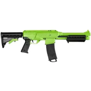 JT SplatMaster Z18 .50 Cal Paintball Marker - side view of green and black marker