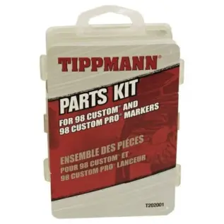 Tippmann 98 Universal Parts Kit - Tippmann parts kit in clear carry case with red label