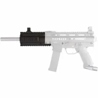 Tippmann X7 Phenom Assault Foregrip Kit - black foregrip highlighted on faded marker illustration