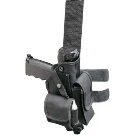 Tippmann Tipx Bonus Pack - Black - black pistol in leg holster with straps and small accessories Tippmann Tipx Bonus Pack - Black - black pistol in leg holster with straps and small accessories