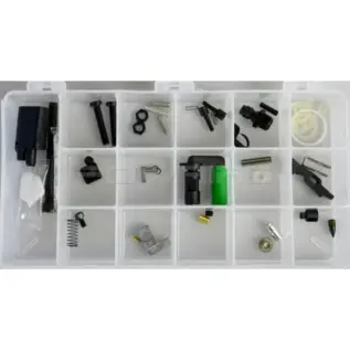 Tippmann M4 Delux Parts Kit - open compartment case containing assorted M4 spare parts
