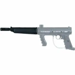 Tippmann 98 Flatline PS Barrel - black barrel highlighted on faded marker illustration