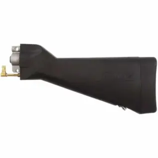 Tippmann Commando Air Thru Tippmann X7 Phenom Stock - side view of black fixed air thru stock with brass fitting
