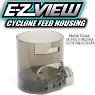 Tippmann EZ View Cyclone Feed Housing Kit - E-Z View feature graphic showing transparent feed housing