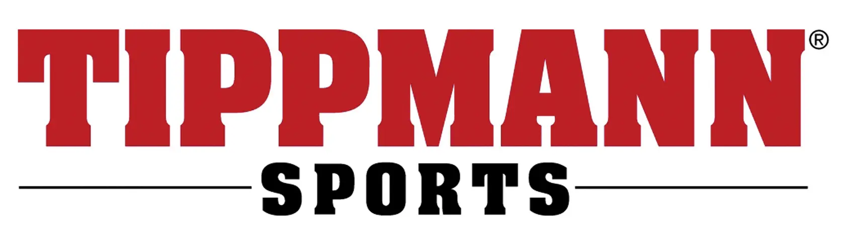 Tippmann Logo Tippmann Sports - brand logo with red Tippmann lettering and black Sports lettering