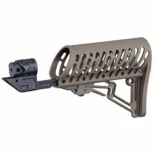 Tippmann TMC Air-Thru Adjustable Stock - tan perforated adjustable stock with black air-through connector